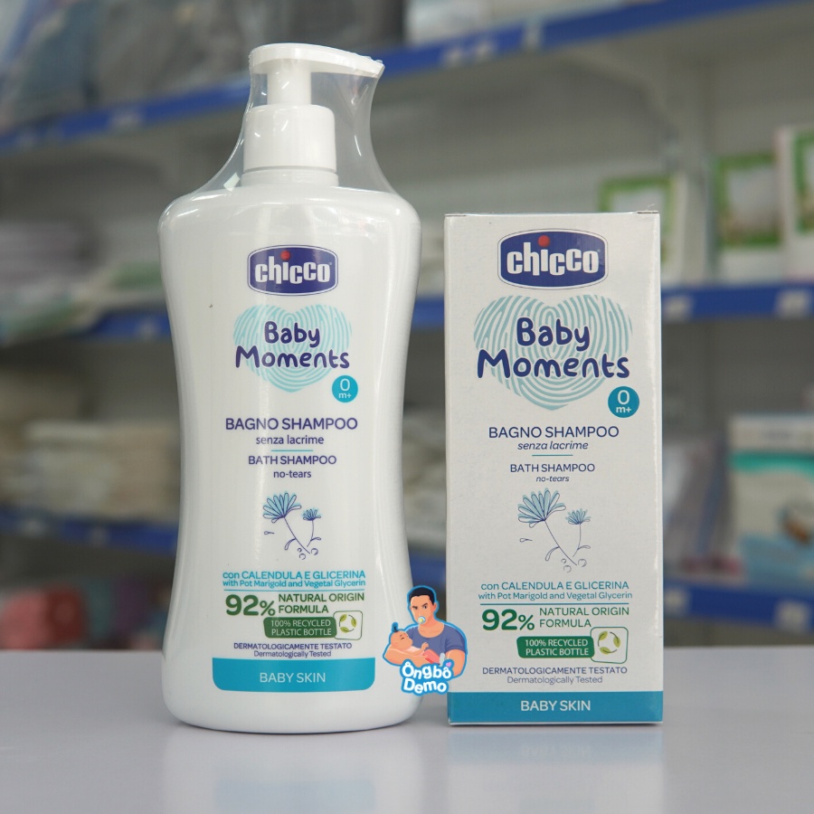 Sữa tắm gội Chicco chiết xuất Hoa Cúc, Yến Mạch dung tích 200ml/500ml cho trẻ sơ sinh - Ongbodemo