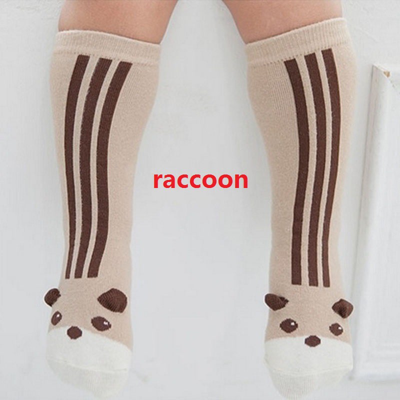 Vớ cổ cao giữ ấm in hình thú đáng yêu bằng cotton cho em bé