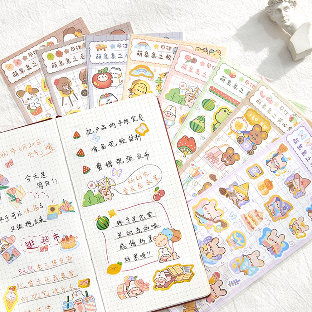 Nhãn dán họa tiết hoạt hình trang trí sổ tay thủ công