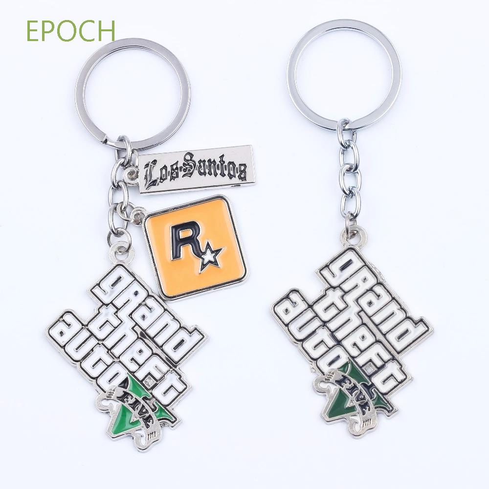 EPOCH Special Grand Theft Auto Keyring Muti-Pendant Keyrings Jewelry Game GTA V Keychains PS4 Xbox PC Game Birthday Gift For Fans Bag Pendant For Men Boys Game GTA Key Holder