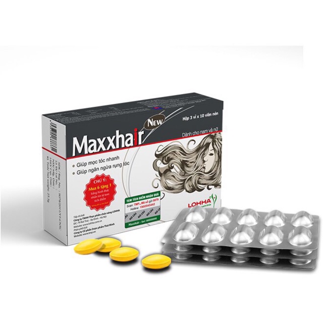 Maxxhair cung cấp dưỡng chất phục hồi tóc hộp 30 viên
