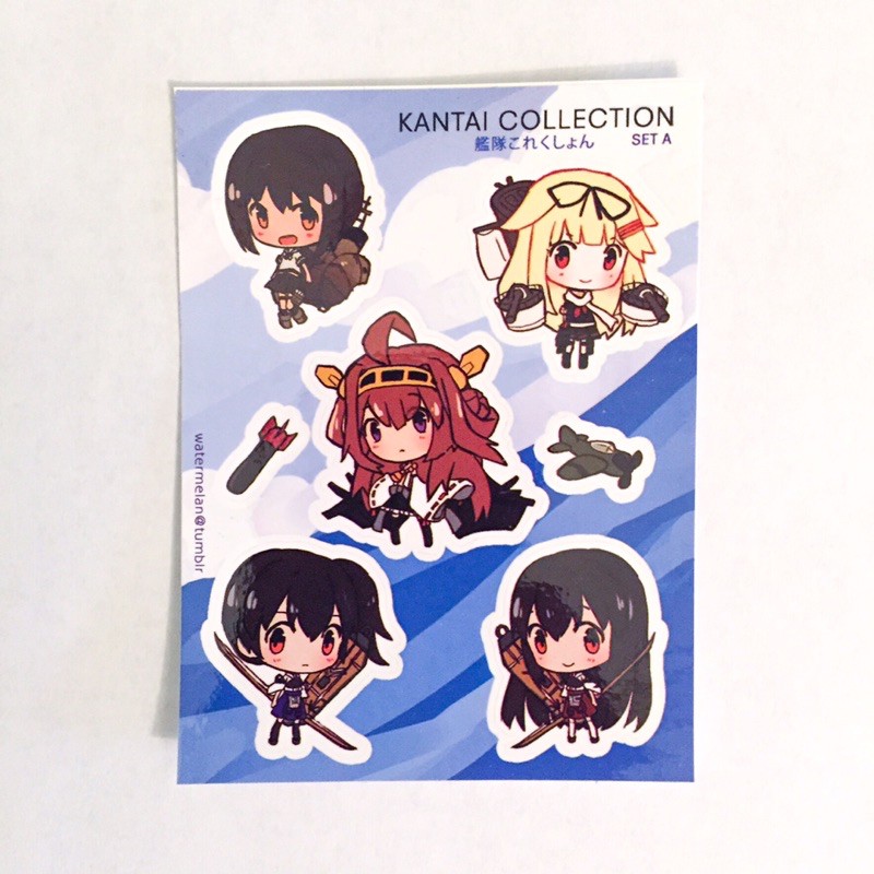 sticker anime kantaicolection set 30-60 cái ép lụa chống xước chống nước/ hình dán kantaicolection