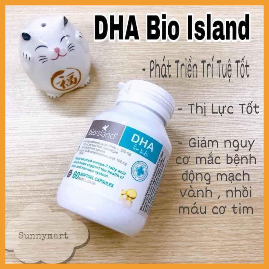 (Hiệu Qủa 100% ) DHA for kids bioisland 60 viên chuẩn U'c bí quyết cho bé yêu nhanh nhẹn và thông minh