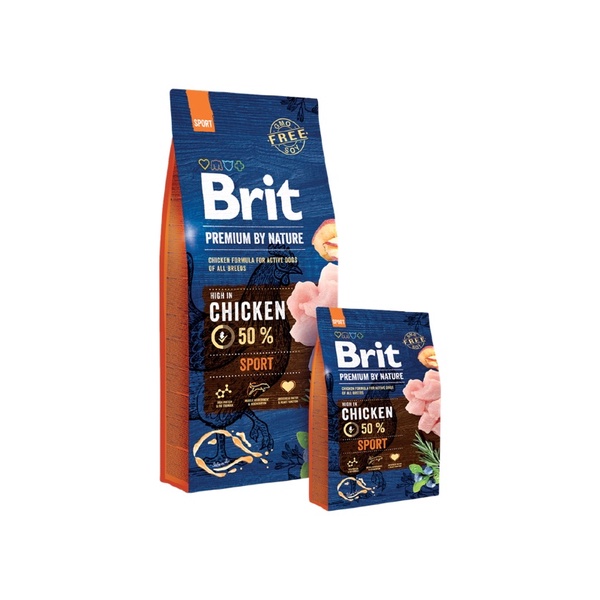 Thức ăn hạt cho chó Brit Premium By Nature Sport 15kg (Dành Cho Mọi Giống Chó)