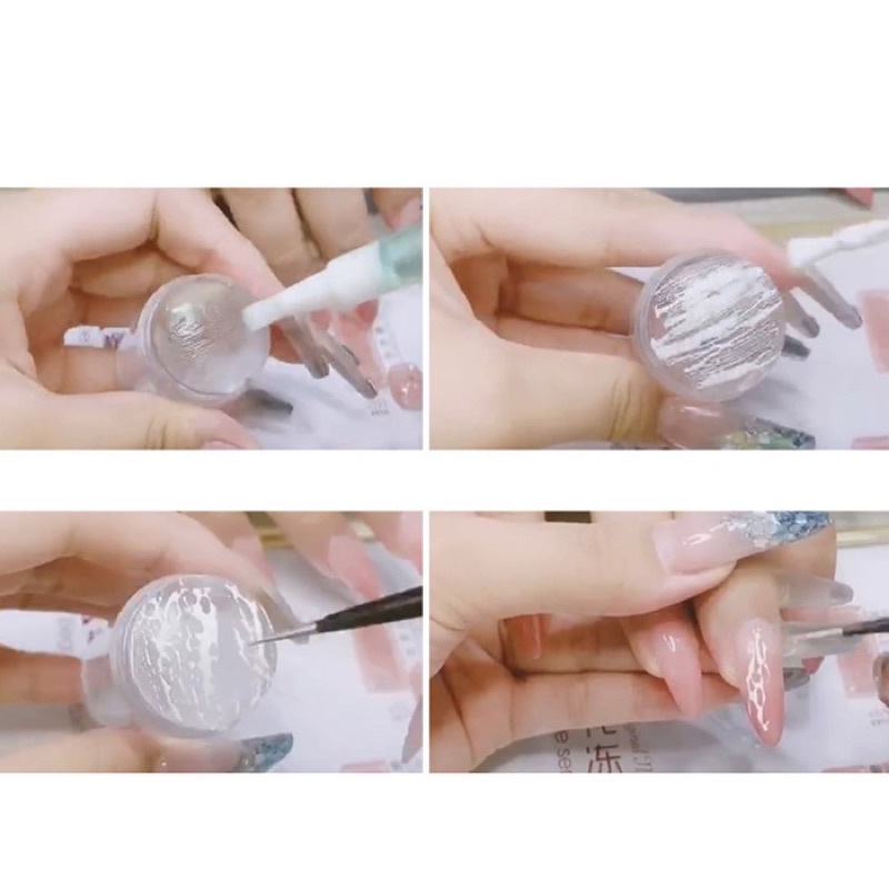Con dấu in móng tay loại có nắp đậy , Bộ silicon in nail