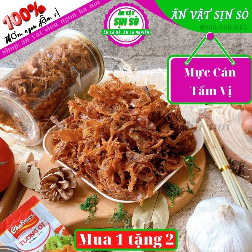 250g Mực Xé Tẩm Vị cay ngon, Mực Xé Sợi Tẩm Gia Vị Tiệm đồ Ăn Vặt SỊN SÒ Thơm Ngon Đậm Vị