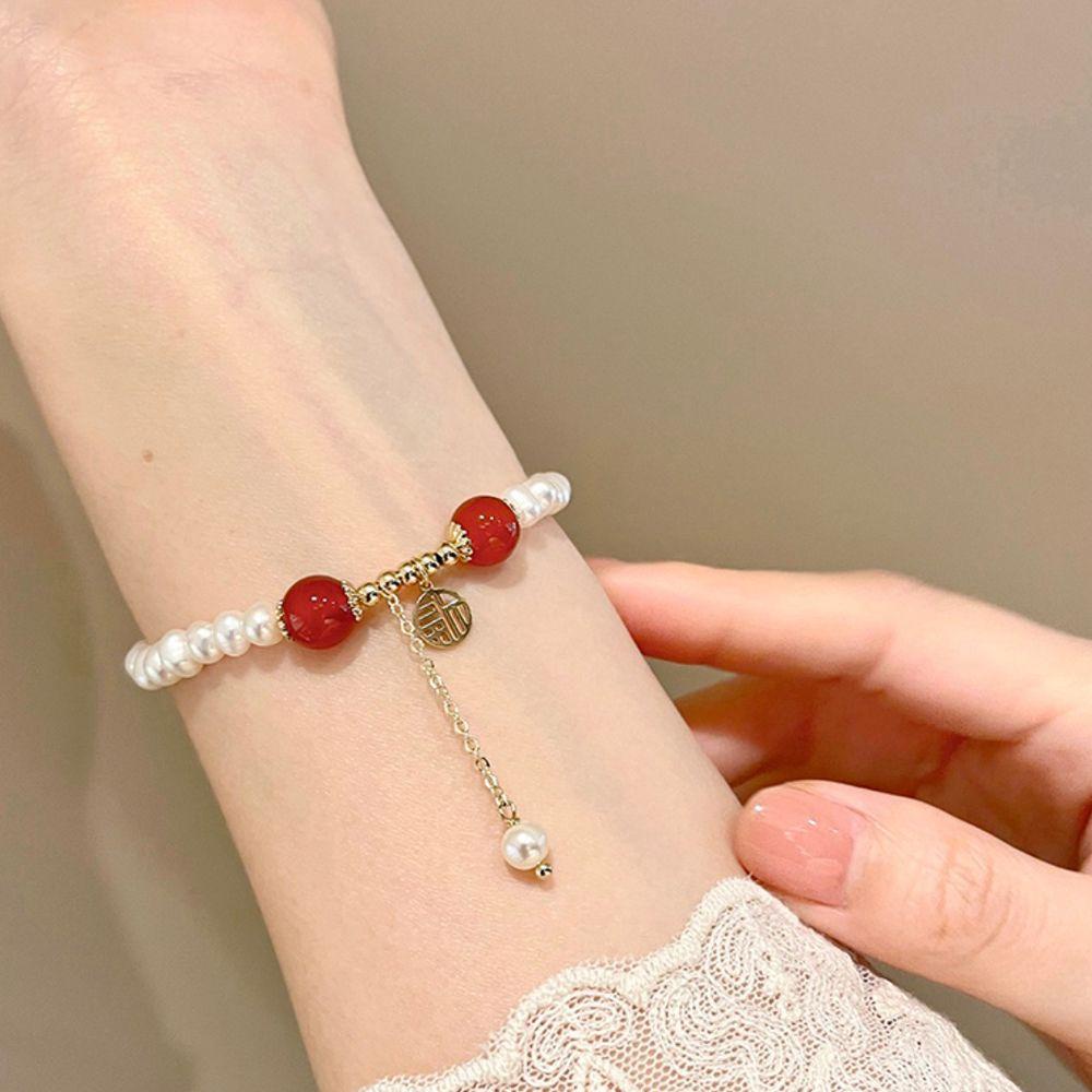 QQMALL Vòng Đeo Tay Mặt Dễ Thương Phong Cách Vintage Thời Trang Cho Nữ
