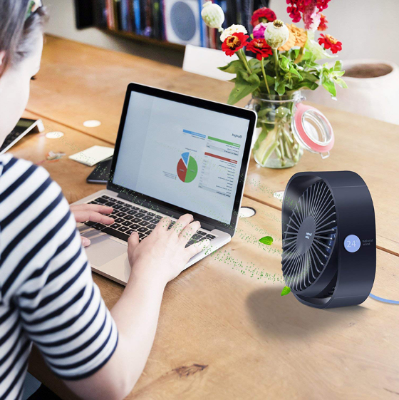 Quạt làm mát để bàn Xiaomi 3Life ba tốc độ cáp USB có thể điều chỉnh xoay 360 cho văn phòng / hộ gia đình / đi ô tô