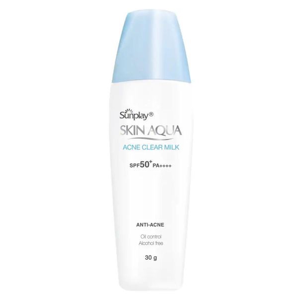 Kem chống nắng Sunplay Skin Aqua Acne Clear Milk cho da kiềm dầu (25g)