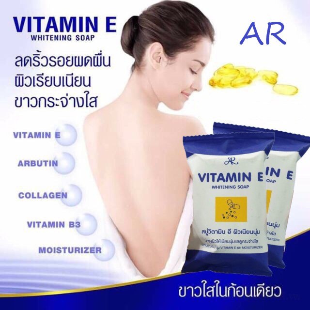 Xà phòng tắm dưỡng da mặt và body AR vıtamın E Whitening Soap Thái Lan