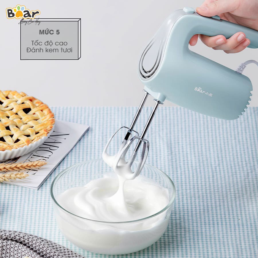 Máy đánh trứng cầm tay, Máy đánh trứng mini, Bear DDQ-B02P5. Hàng Chính Hãng. Bảo Hành 12 Tháng