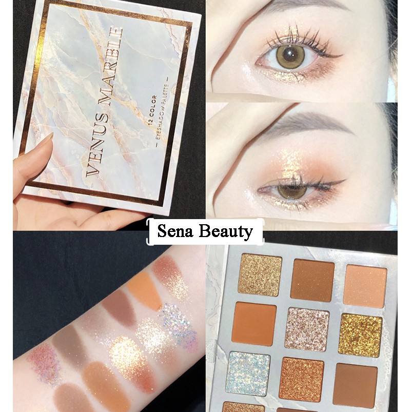 Bảng Phấn Mắt 12 Ô Nhũ Trendy CoCo Marble Vỏ Vân Đá | BigBuy360 - bigbuy360.vn