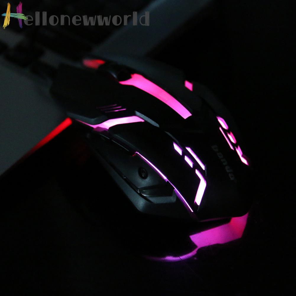 Hellonewworld 2400 DPI LED Optical 6D USB Wired Gaming Mouse Mini Game Mice For PC Laptop