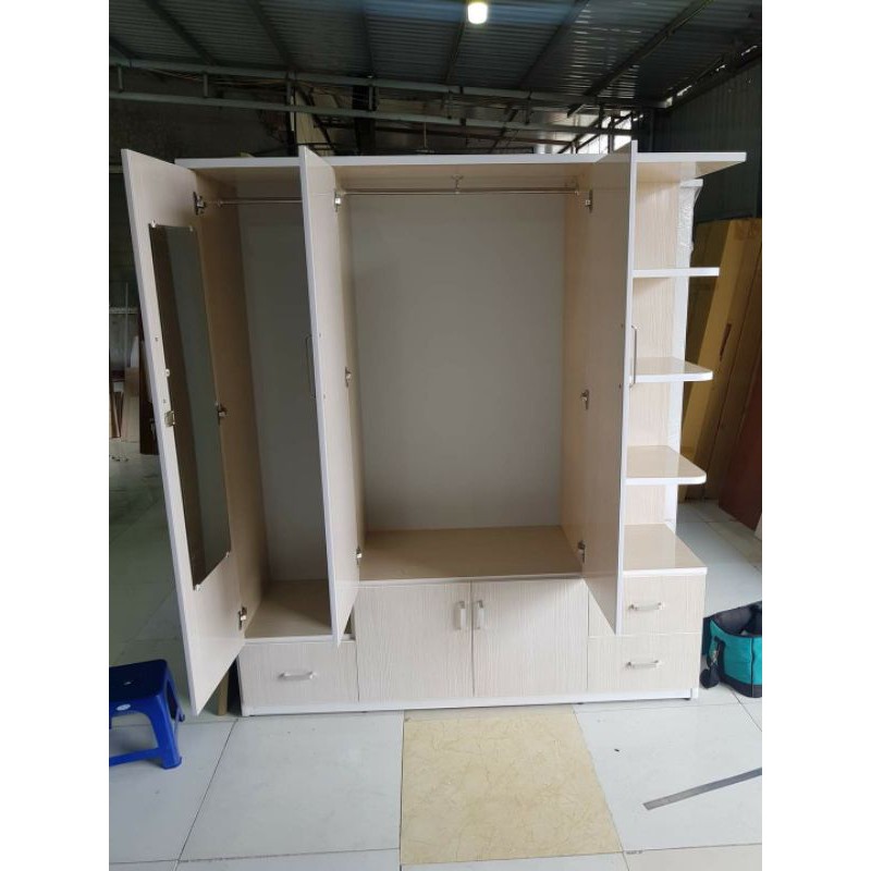 tủ nhựa đài loan 3 cánh 1 kệ có gương