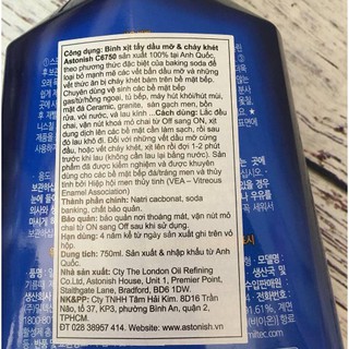 BÌNH XỊT TẨY DẦU MỠ & CHÁY KHÉT ASTONISH