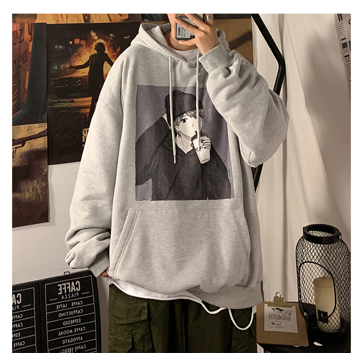 Áo Hoodie Dáng Rộng Cỡ Lớn In Hình Cá Tính Thời Trang Mùa Đông Dành Cho Nam | BigBuy360 - bigbuy360.vn