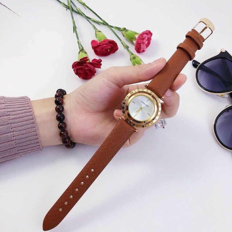 Đồng hồ nữ Michael Kors Dây da mặt xoay độc đáo cá tính mã MK360 | BigBuy360 - bigbuy360.vn