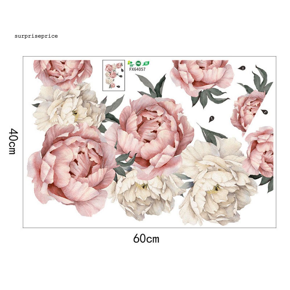 Giấy Dán Tường Trang Trí Hình Hoa Mẫu Đơn Bằng Pvc Diy