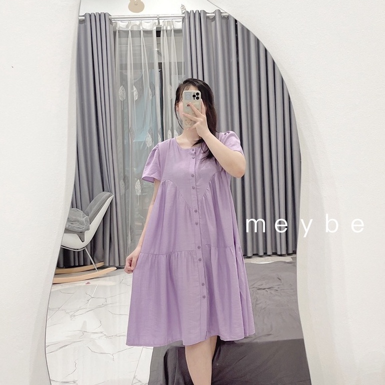 Váy bầu xinh dáng suông thiết kế vải Đũi lạnh đầm thời trang MEYBE VT-1