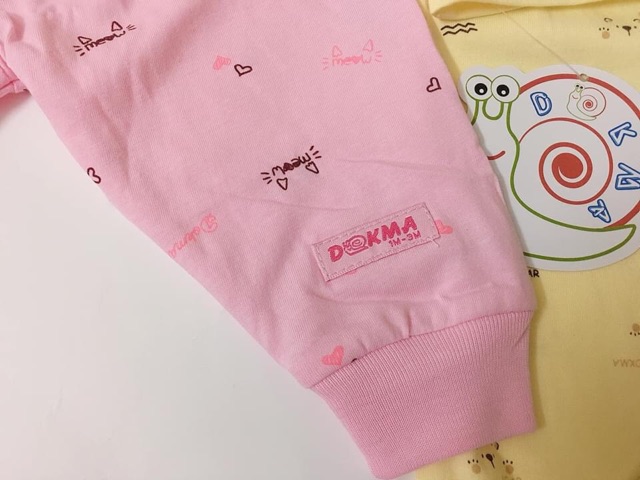 Bộ Dài Tay Cotton Mỏng Cúc Giữa Dokma (Size 1-9m)