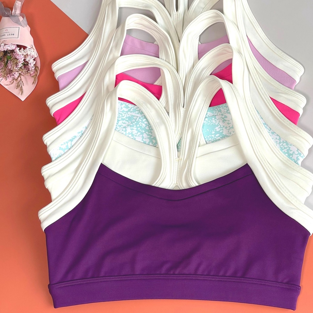 Áo tập Yoga Gym dây phối trắng BA507 Hibi Sports - Có mút nâng ngực bên trong thumbnail