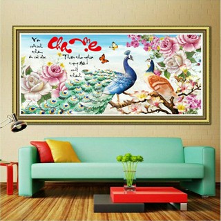 Tranh đính đá Cha mẹ 100x50cm - LV160