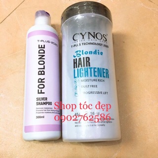 Combo bột tẩy tóc cao cấp cynos tplus 2020 và dầu gội khử vàng tóc tẩy tplus 2020