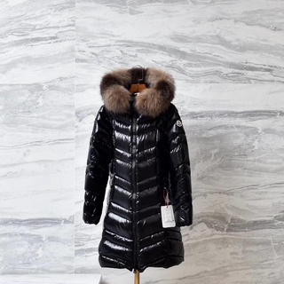 Áo khoác lông vũ trùm mũ lông cáo moncler xuất chuẩn aut
