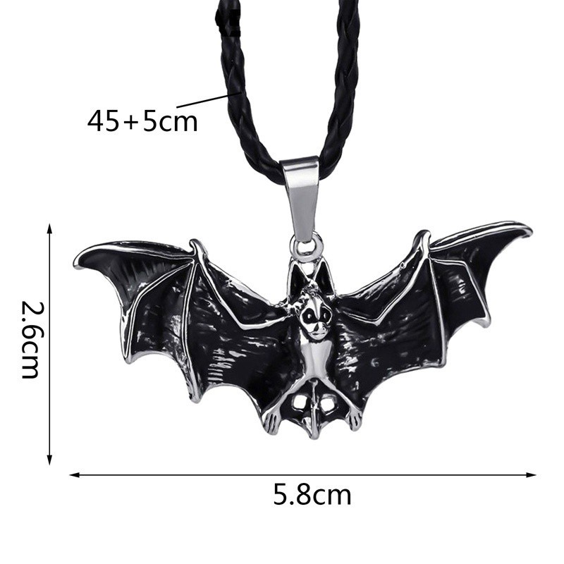 Dây chuyền mặt hình dơi đen phong cách Hip Hop thời trang độc đáo