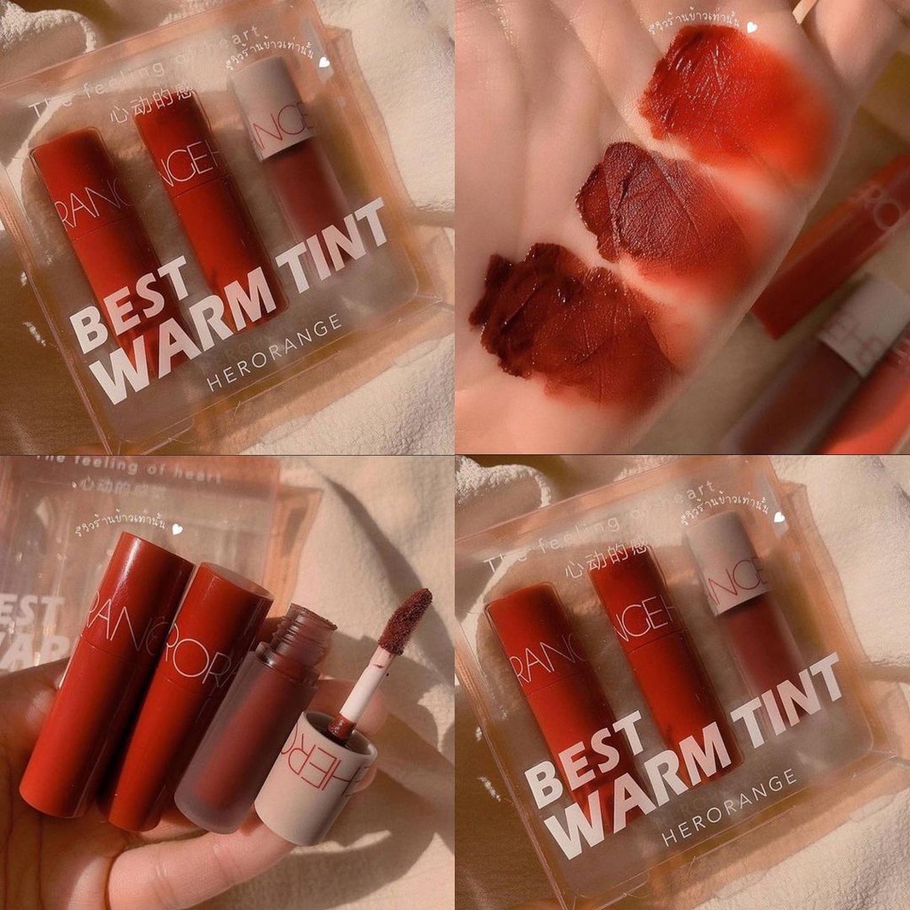 [Hàng mới về] Son môi HERORANGE màu trắng lì thiết kế nhỏ gọn