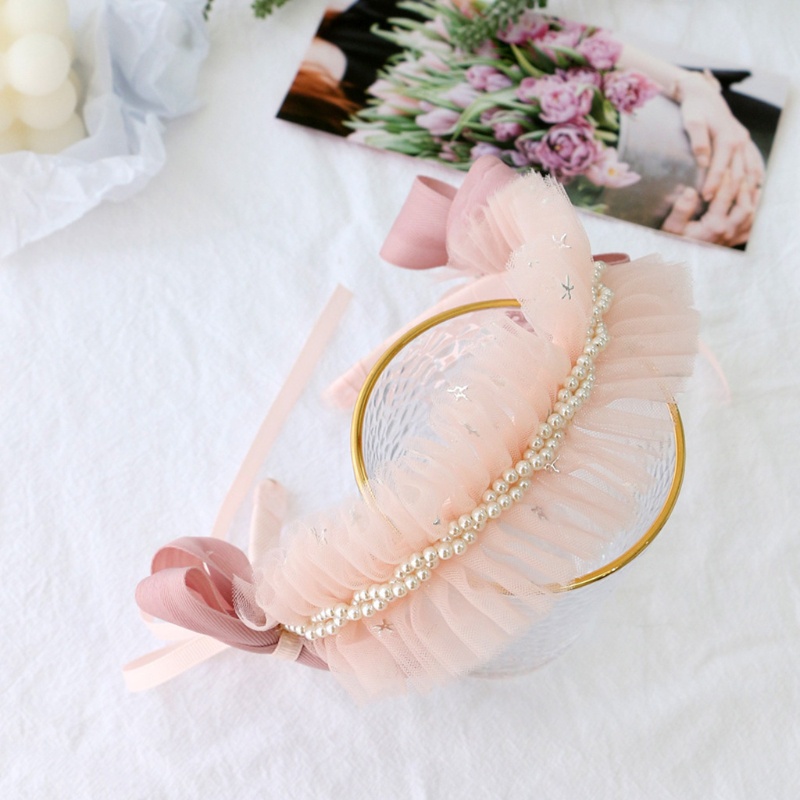 Youyo Băng Đô Hóa Trang Cô Hầu Gái Viền Ren Xếp Ly Viền Ngọc Trai Cho Nữ