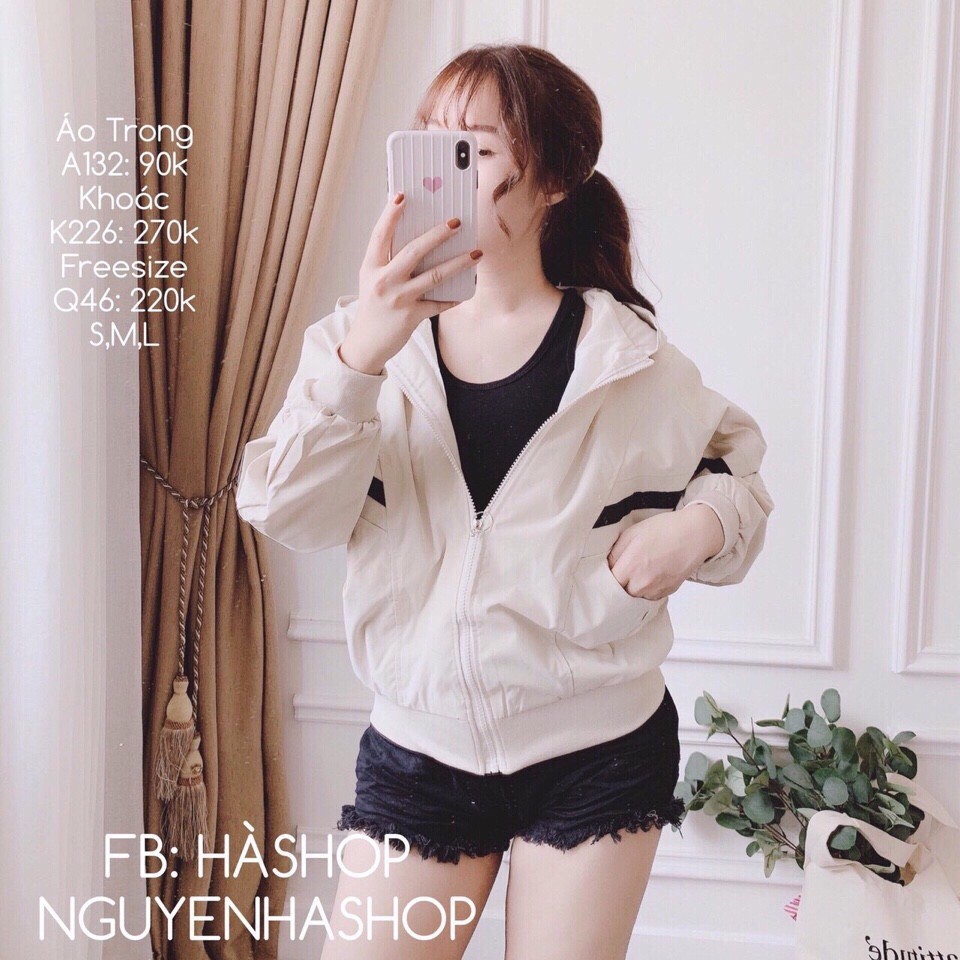 [Mã FAMAYWA giảm 10K đơn 50K] Áo khoác dù nữ 1 xọc phối dây khoen cá tính ( 3 màu đỏ, đen, trắng) | BigBuy360 - bigbuy360.vn