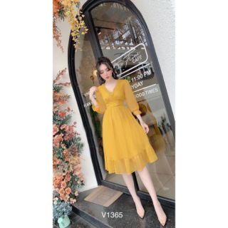 VÁY VOAN CỔ TIM TAY BỒNG 💋💋