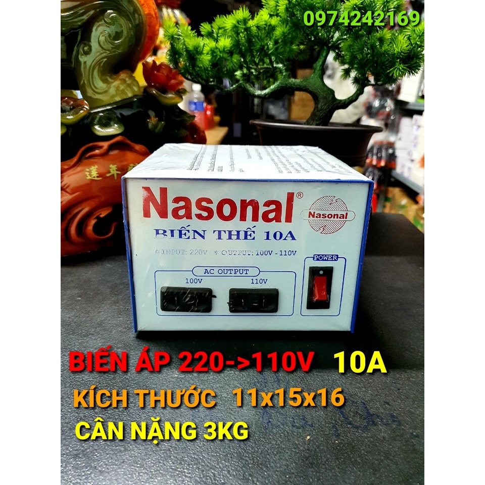 Biến thế(biến áp) đổi điện 220v-110v 5A hoặc 10A Nasonal