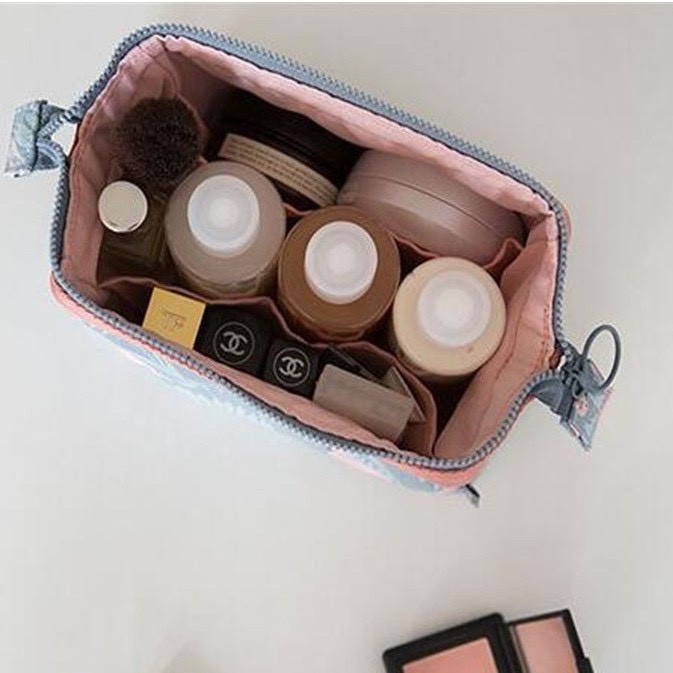 Túi ví đựng mỹ phẩm tiện ích hoạ tiết Classic size ( 18X9X13CM)