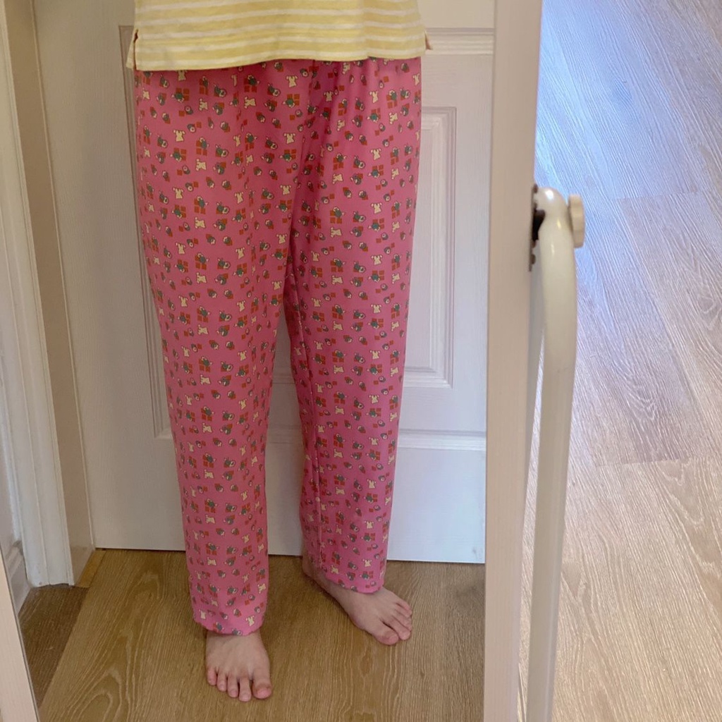 Bộ đồ ngủ liền thân dáng rộng thoải mái in họa tiết gấu hoạt hình kiểu Hàn Quốc thời trang xuân thu cho nữ | BigBuy360 - bigbuy360.vn