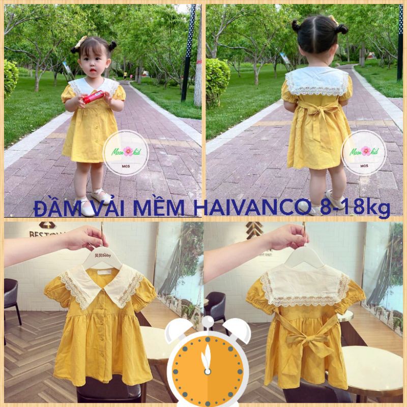 ĐẦM VÁY VẢI THÊU HOA MỀM NHẬP BÉ GÁI HAIVANCO cho bé 8 đến 20 kg MỀM MẠI VÀ THOÁNG MÁT ĐI CHƠI ĐI HỌC ĐỀU ĐẸP