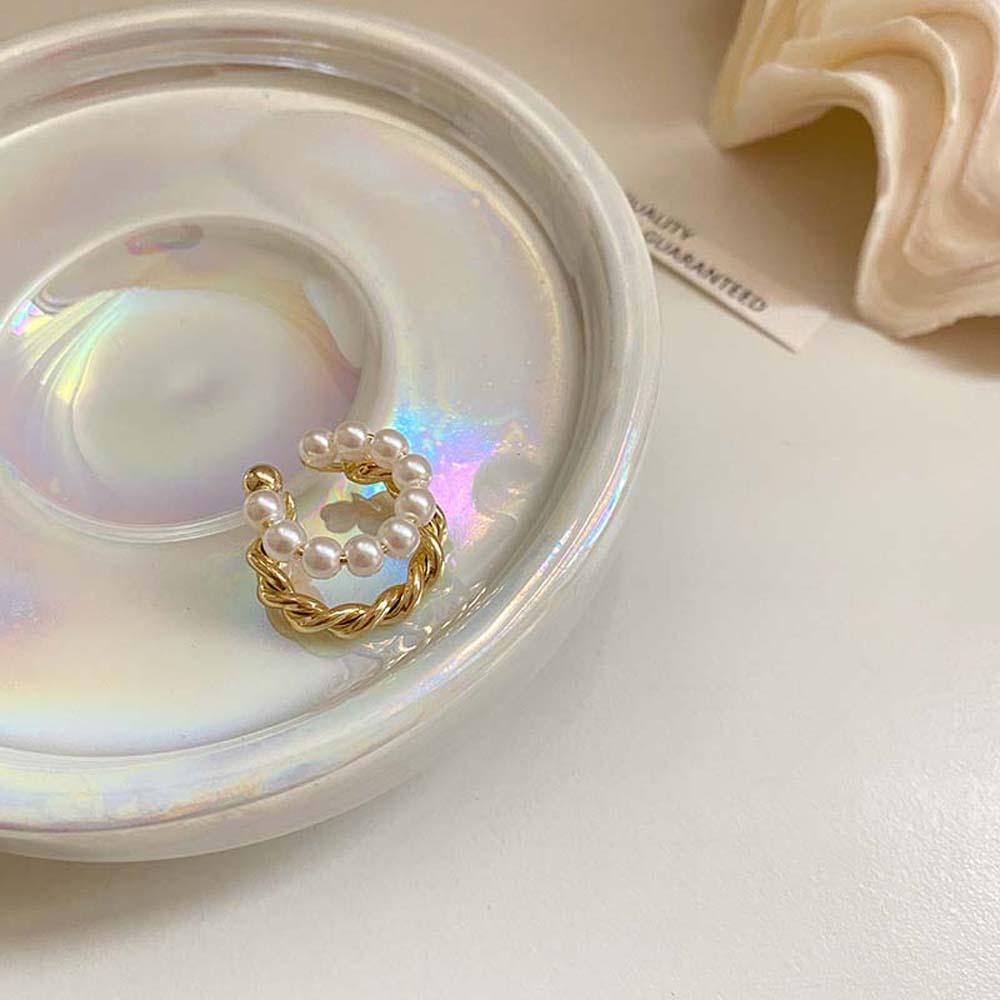 Khuyên Kẹp Sụn Tai Đính Hạt Tròn Giả Phong Cách Hàn Quốc Cổ Điển Thời Trang