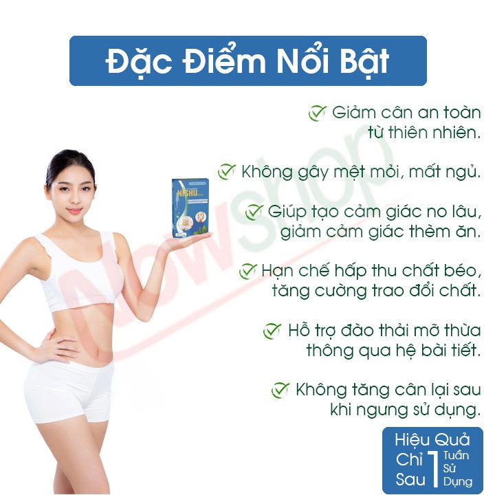 Viên uống giảm cân nhanh tại nhà Nishu Slim giúp đào thải mỡ thừa cấp tốc và giữ dáng sau sinh hiệu quả an toàn