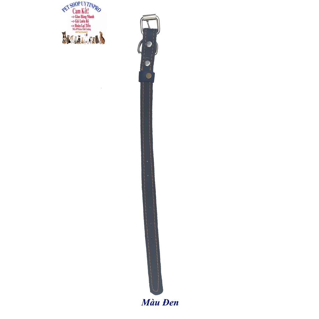 Vòng cổ da cho Chó từ 10kg đến 20kg Bản rộng 2cm Chất liệu da bền đẹp, Chắc chắn, An toàn cho Thú cưng
