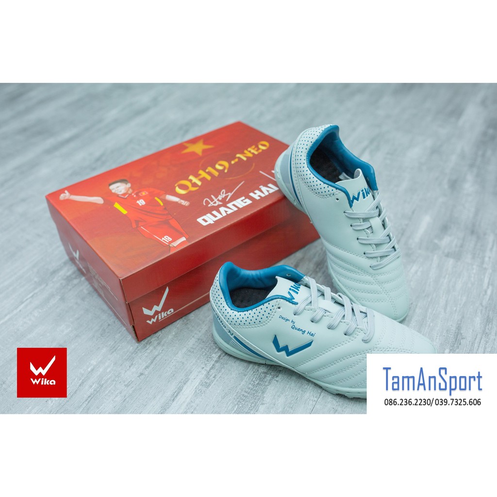 Giày bóng đá trẻ em Wika Quang Hải Neo Kid siêu bền, đinh TF khâu full đế, giày đá banh giày sân cỏ nhân tạo (tặng tất)