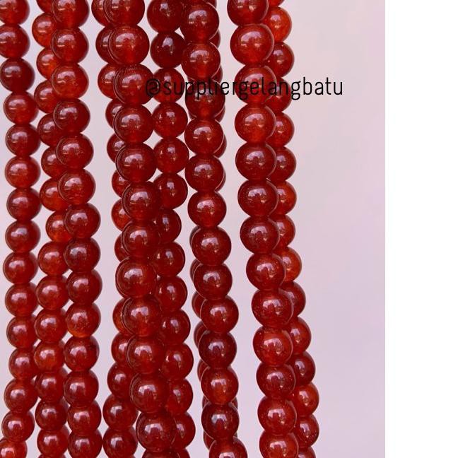 Dây Chuyền Đeo Tay Màu Đỏ Garnet Tự Nhiên Bóng 8mm