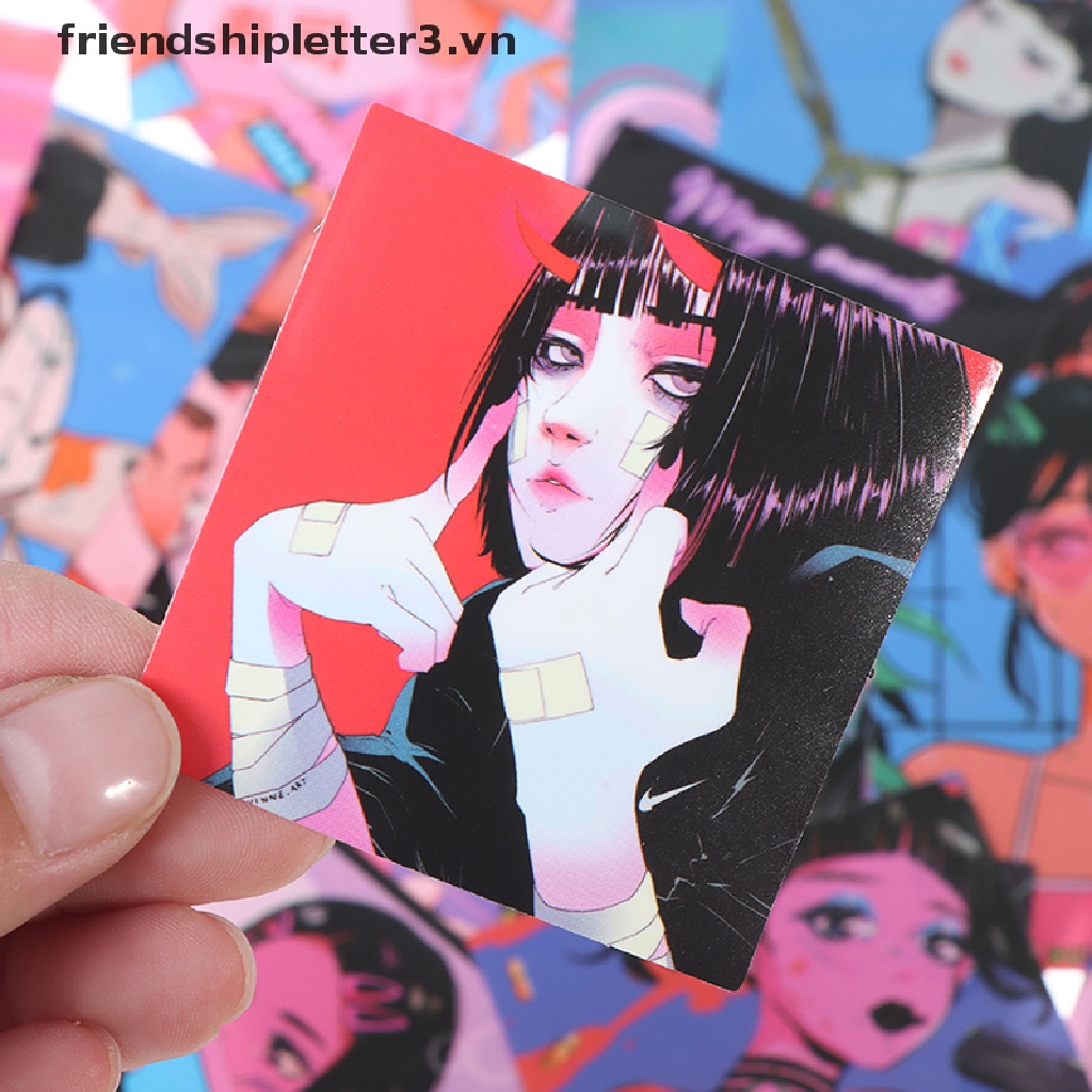 Bộ 37 Miếng Dán Trang Trí Hình Cô Gái anime Nhật Bản