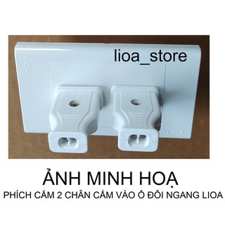 Ổ CẮM ĐÔI 2 CHẤU NGANG  LiOA,