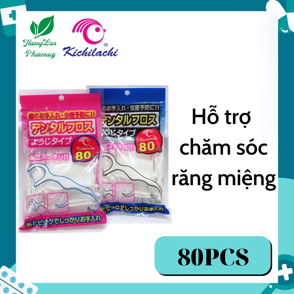 Tăm chỉ nha khoa Oral kichi vệ sinh răng miệng gói 80 chiếc