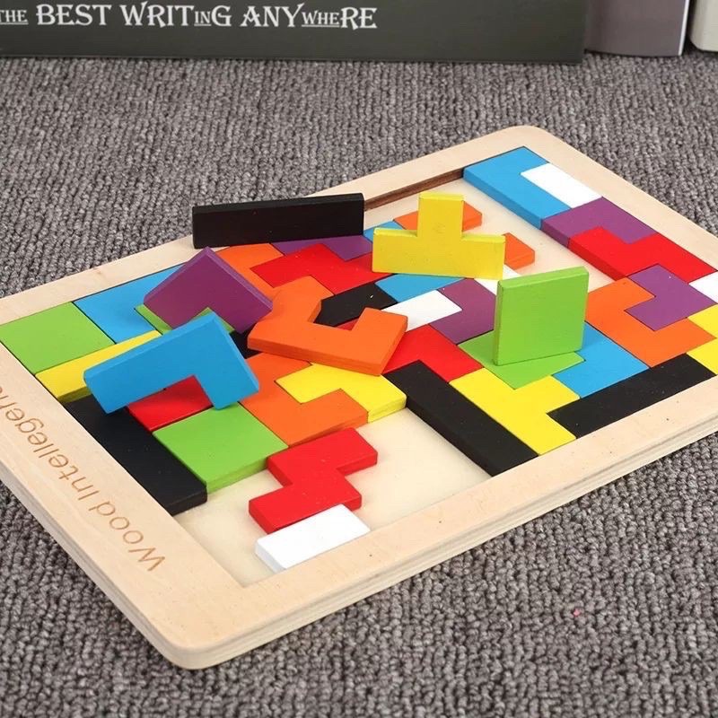 Đồ chơi bảng ghép Tetris Montessori - xếp gạch thông minh cho bé