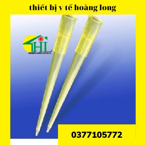 Đầu Côn Vàng Thường Không Khía 200ul Dùng Thí Nghiệm Cho Gilson Pipette Túi 1000 Cái