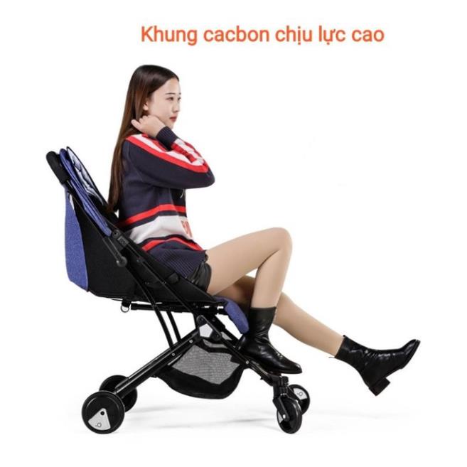 (Full bộ)Xe đẩy nôi đẩy cao cấp Baobaohao Yoga Y1 gập gọn 3 tư thế  có kèm màn