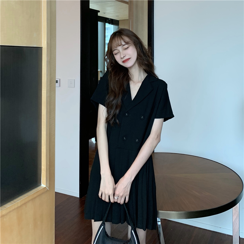 Đầm tay ngắn Xiaozhainv có cổ phong cách cổ điển | BigBuy360 - bigbuy360.vn