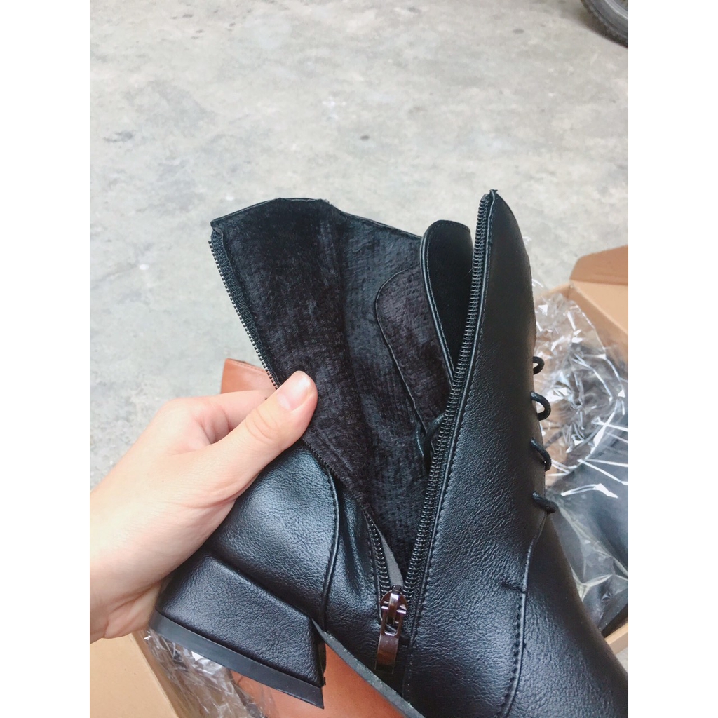 Boot Da Mũi Nhọn Dây Buộc Phong Cách Cao Bồi (Fullbox) | BigBuy360 - bigbuy360.vn